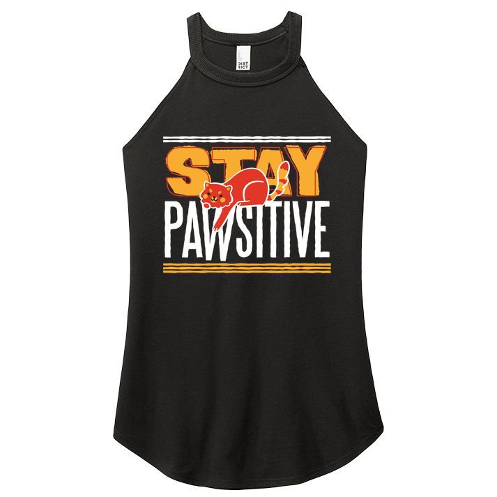 Stay Pawsitive Women's Perfect Tri Rocker Tank