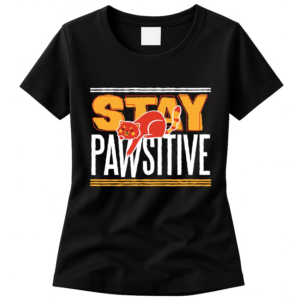 Stay Pawsitive Womens T-Shirt