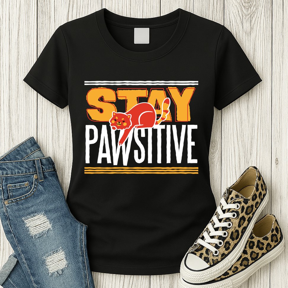 Stay Pawsitive Womens T-Shirt