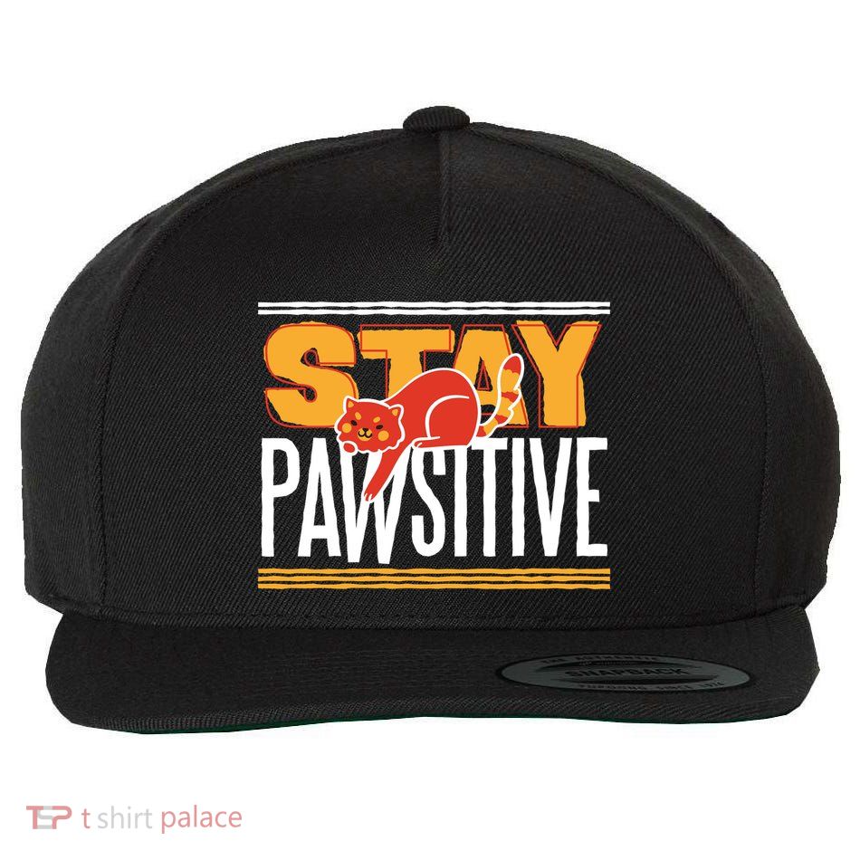 Stay Pawsitive Wool Snapback Cap