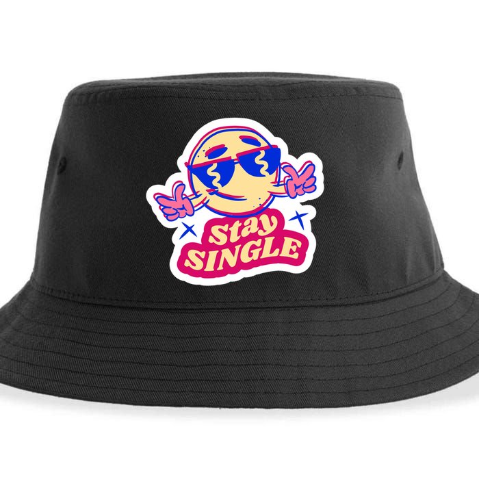Stay Single Smiley Sustainable Bucket Hat