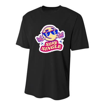 Stay Single Smiley Youth Performance Sprint T-Shirt