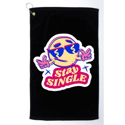 Stay Single Smiley Golf Towel