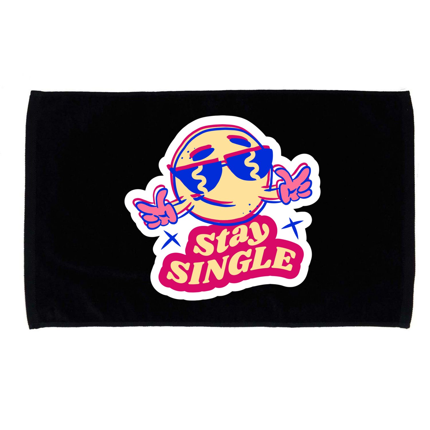 Stay Single Smiley Microfiber Hand Towel