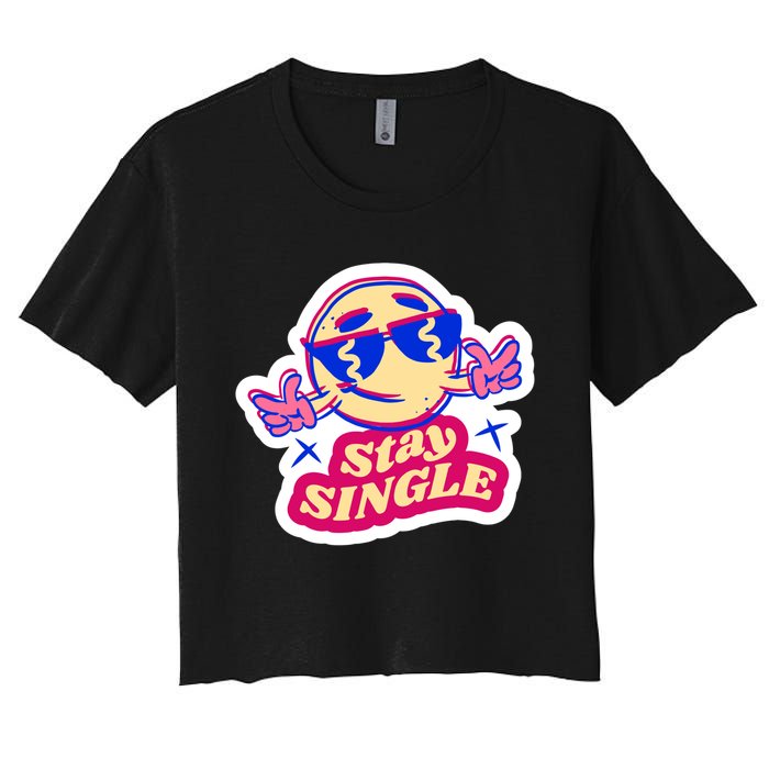 Stay Single Smiley Crop Top