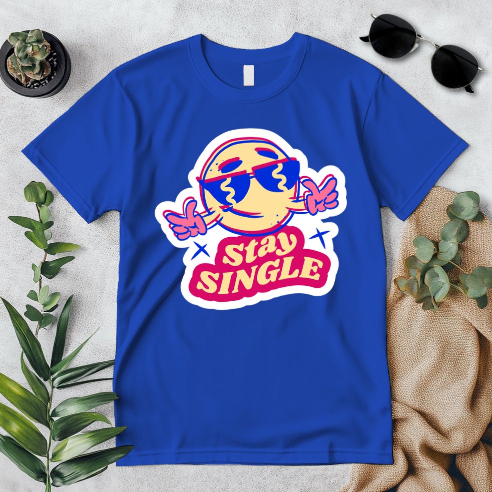 Stay Single Smiley Premium T-Shirt