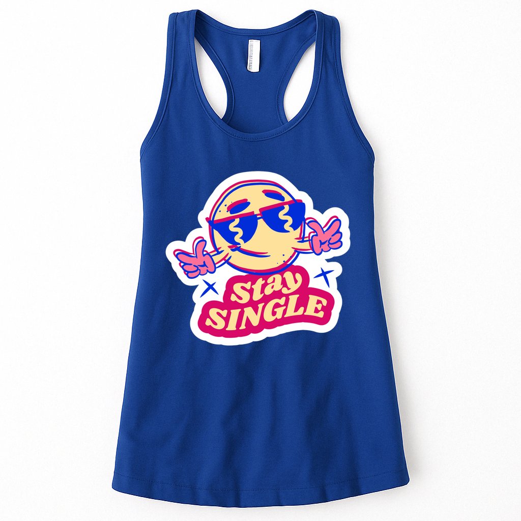 Stay Single Smiley Womens Tank Top
