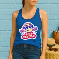 Stay Single Smiley Womens Tank Top