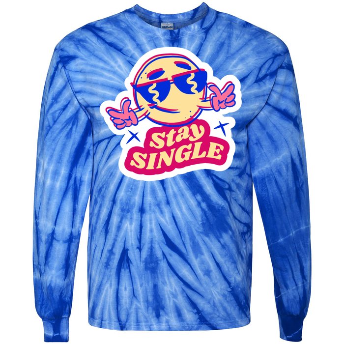 Stay Single Smiley Tie-Dye Long Sleeve Shirt