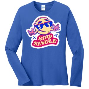 Stay Single Smiley Ladies Long Sleeve Shirt