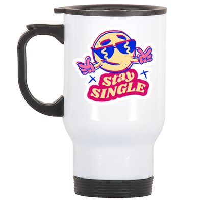 Stay Single Smiley Stainless Steel Travel Mug