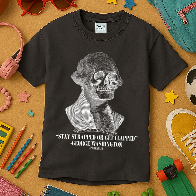 Stay Strapped or Get Clapped Kids T-Shirt