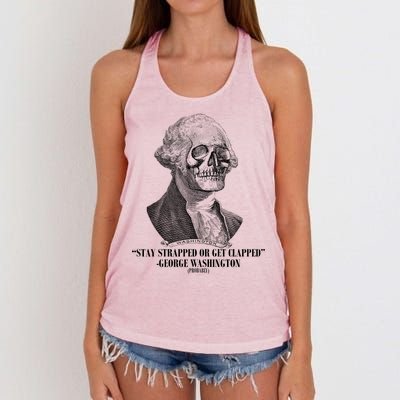 Stay Strapped or Get Clapped Women's Knotted Racerback Tank