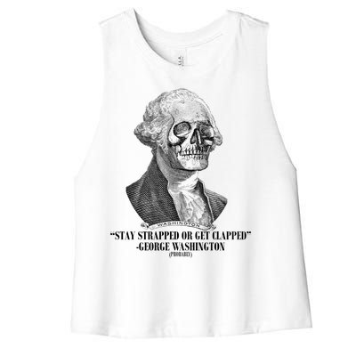 Stay Strapped or Get Clapped Women's Racerback Cropped Tank