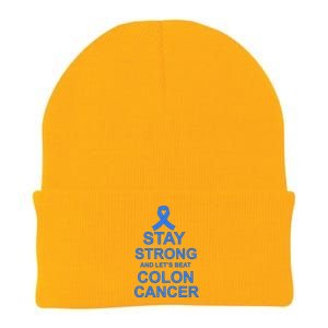 Stay Strong And Let's Beat Colon Cancer Knit Cap Winter Beanie