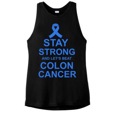 Stay Strong And Let's Beat Colon Cancer Ladies PosiCharge Tri-Blend Wicking Tank