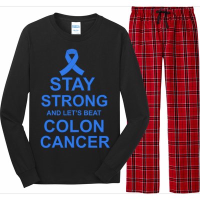 Stay Strong And Let's Beat Colon Cancer Long Sleeve Pajama Set