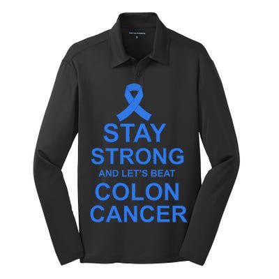 Stay Strong And Let's Beat Colon Cancer Silk Touch Performance Long Sleeve Polo