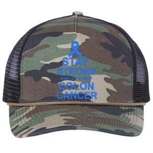 Stay Strong And Let's Beat Colon Cancer Retro Rope Trucker Hat Cap