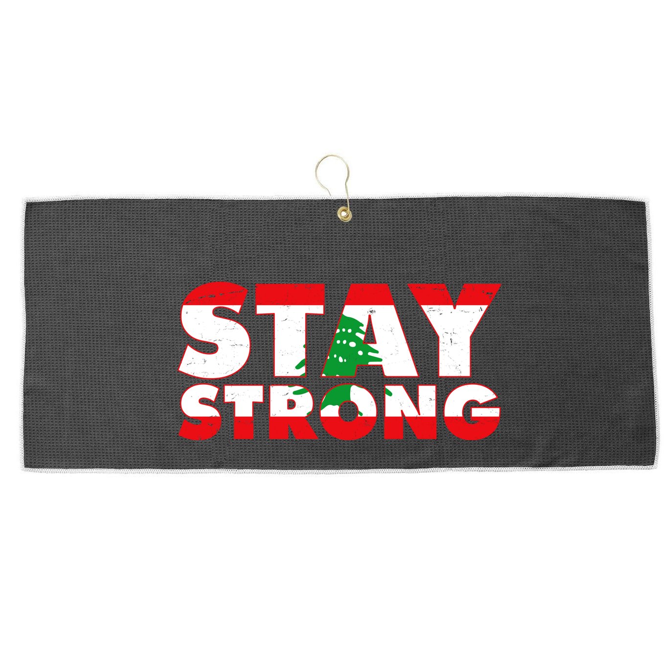 Stay Strong Lebanon Beirut Support Large Microfiber Waffle Golf Towel