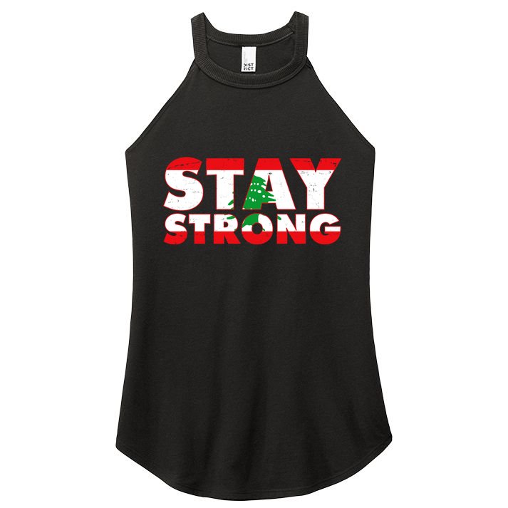 Stay Strong Lebanon Beirut Support Women's Perfect Tri Rocker Tank