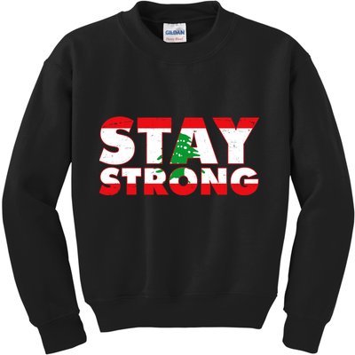 Stay Strong Lebanon Beirut Support Kids Sweatshirt