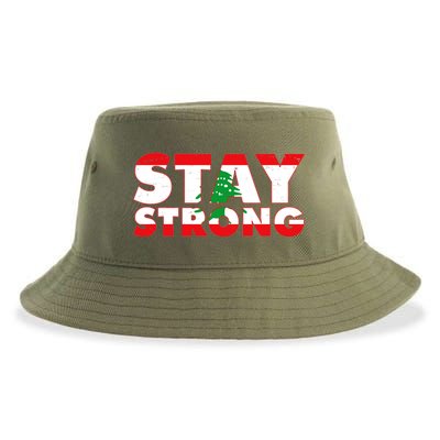 Stay Strong Lebanon Beirut Support Sustainable Bucket Hat