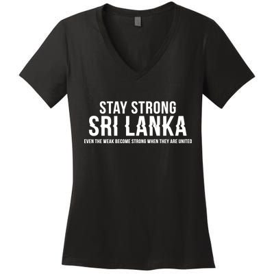 Stay Strong Sri Lanka Women's V-Neck T-Shirt