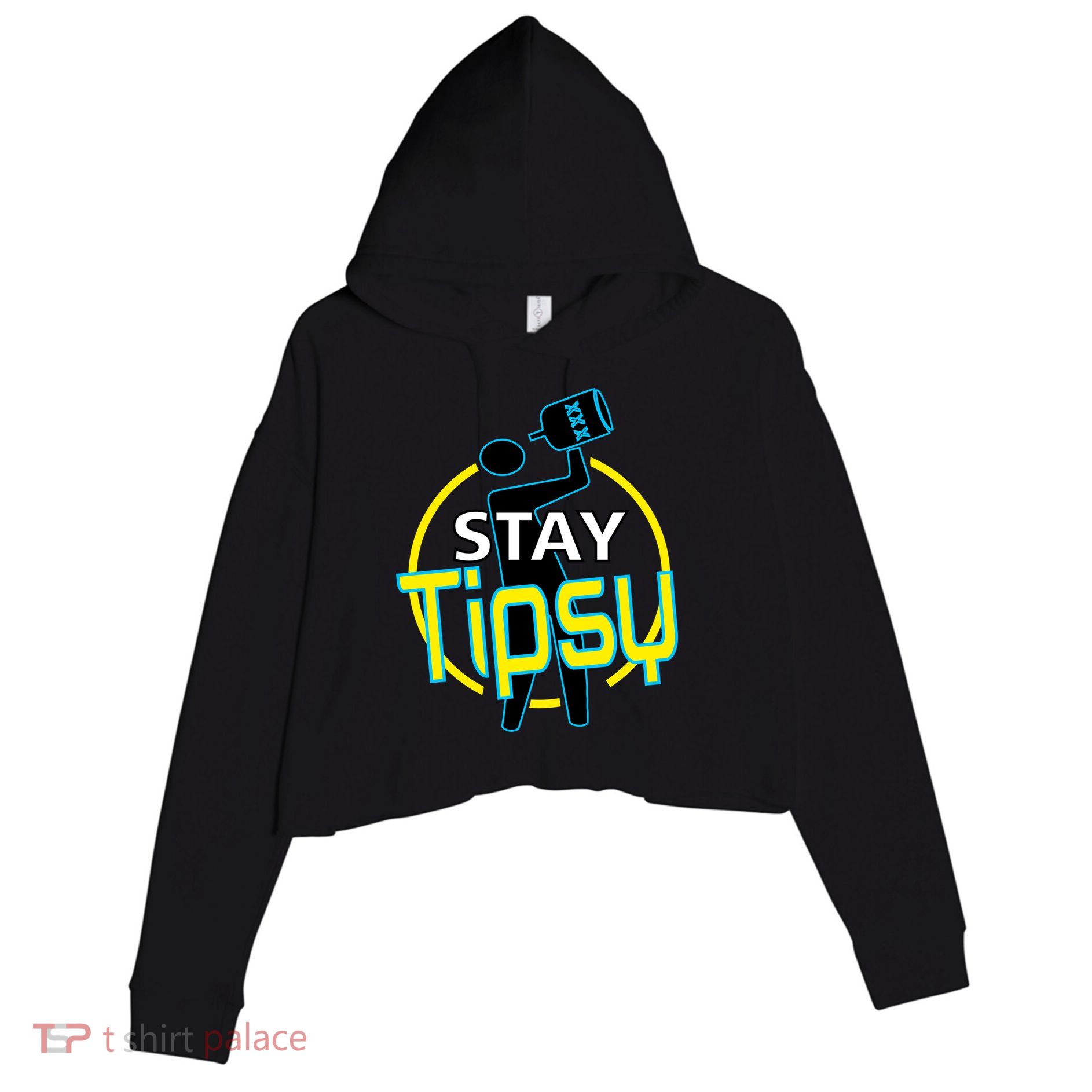 Stay Tipsy Crop Fleece Hoodie
