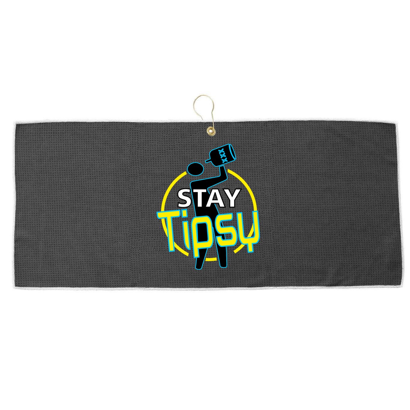 Stay Tipsy Large Microfiber Waffle Golf Towel