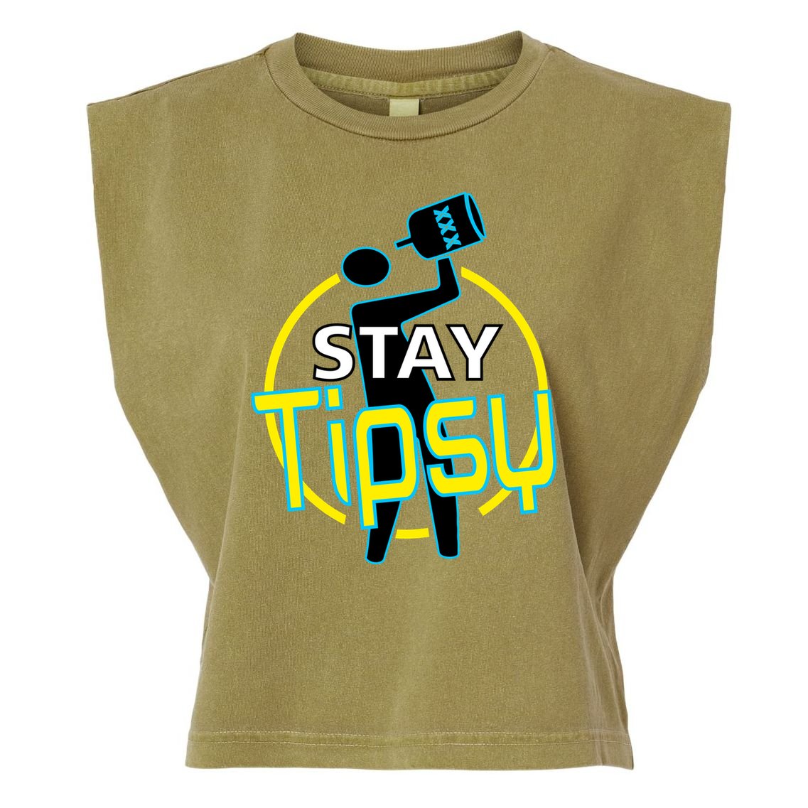 Stay Tipsy Garment-Dyed Women's Muscle Tee