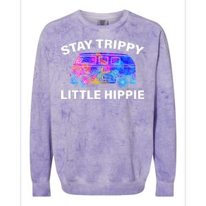 Stay Trippy Little Hippie Colorblast Crewneck Sweatshirt