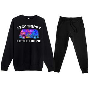 Stay Trippy Little Hippie Premium Crewneck Sweatsuit Set