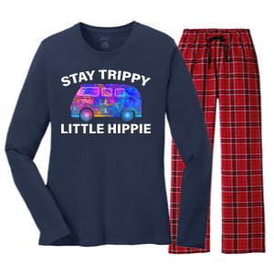 Stay Trippy Little Hippie Women's Long Sleeve Flannel Pajama Set 