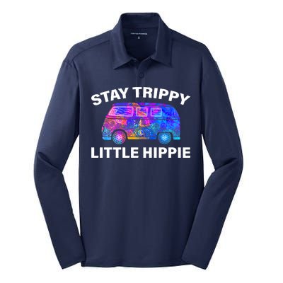 Stay Trippy Little Hippie Silk Touch Performance Long Sleeve Polo