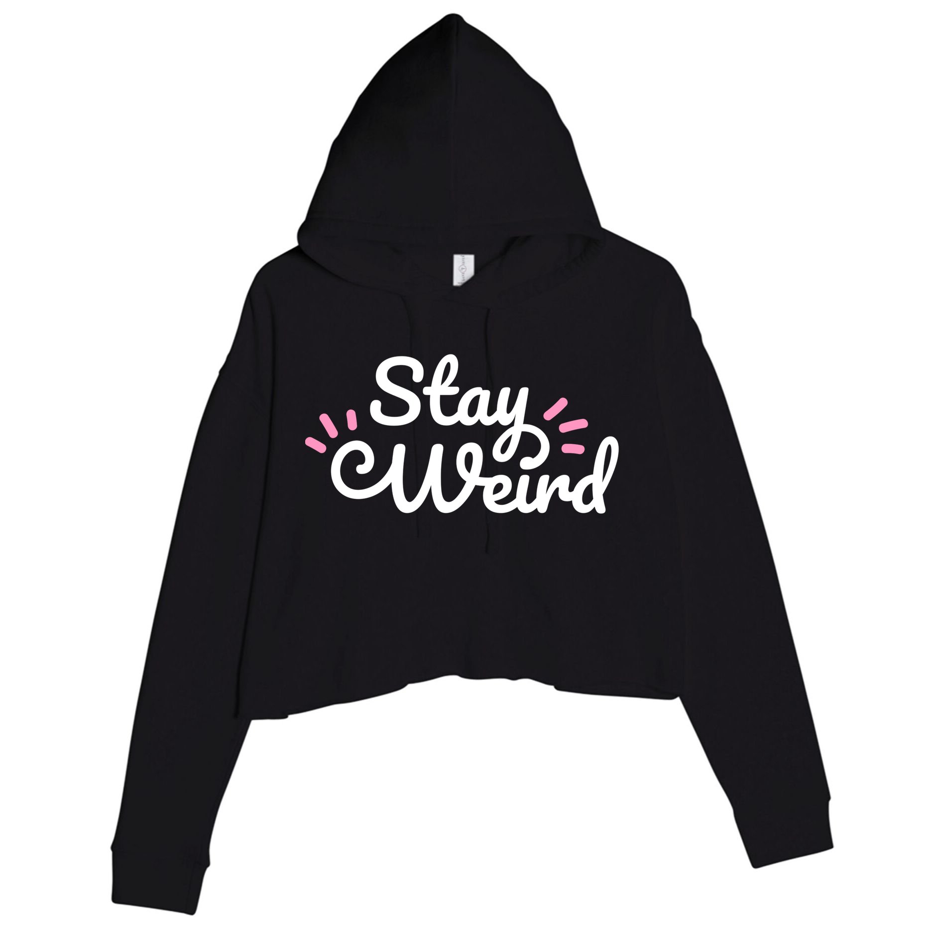 Stay Weird Crop Fleece Hoodie