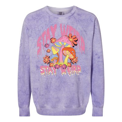 Stay Weird Mushrooms Colorblast Crewneck Sweatshirt