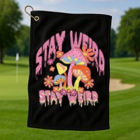 Stay Weird Mushrooms Golf Towel