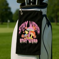Stay Weird Mushrooms Golf Towel