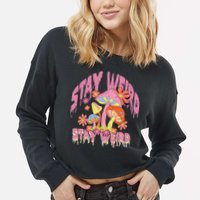 Stay Weird Mushrooms Cropped Pullover Crew