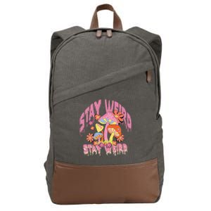 Stay Weird Mushrooms Cotton Canvas Backpack