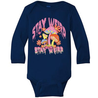 Stay Weird Mushrooms Baby Long Sleeve Bodysuit