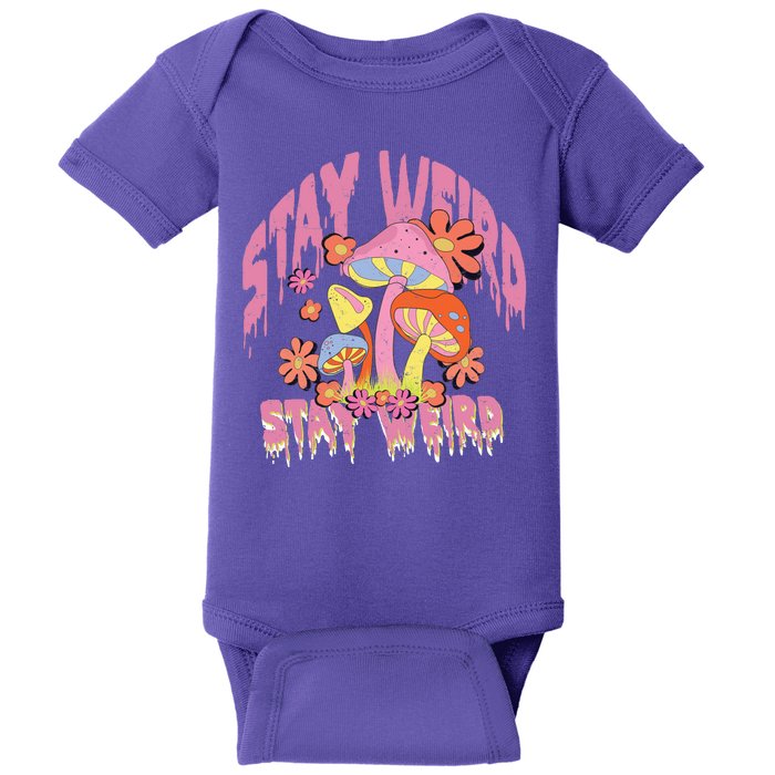 Stay Weird Mushrooms Baby Bodysuit