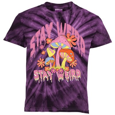 Stay Weird Mushrooms Kids Tie-Dye T-Shirt