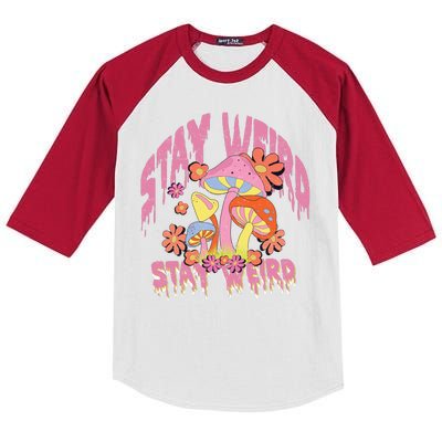 Stay Weird Mushrooms Kids Colorblock Raglan Jersey