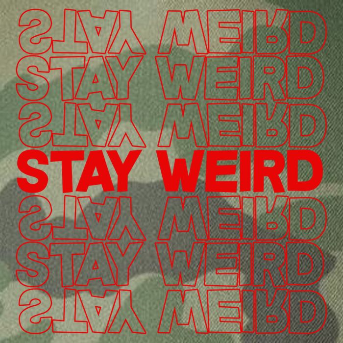 Stay Weird Text Pattern Legacy Tie Dye Trucker Hat