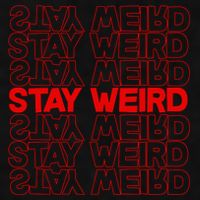 Stay Weird Text Pattern Ladies PosiCharge Tri-Blend Wicking Tank
