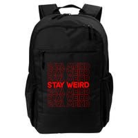 Stay Weird Text Pattern Backpack