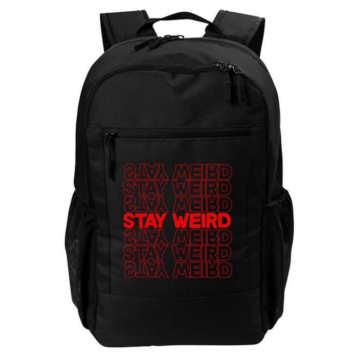 Stay Weird Text Pattern Backpack