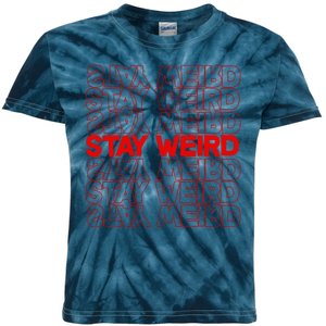 Stay Weird Text Pattern Kids Tie-Dye T-Shirt